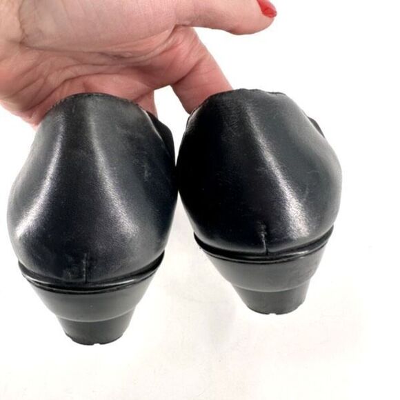 Sofft Womens Leather Fabric Stretch Square Toe Slip On Loafers Black Size 9 wide - Picture 8 of 12